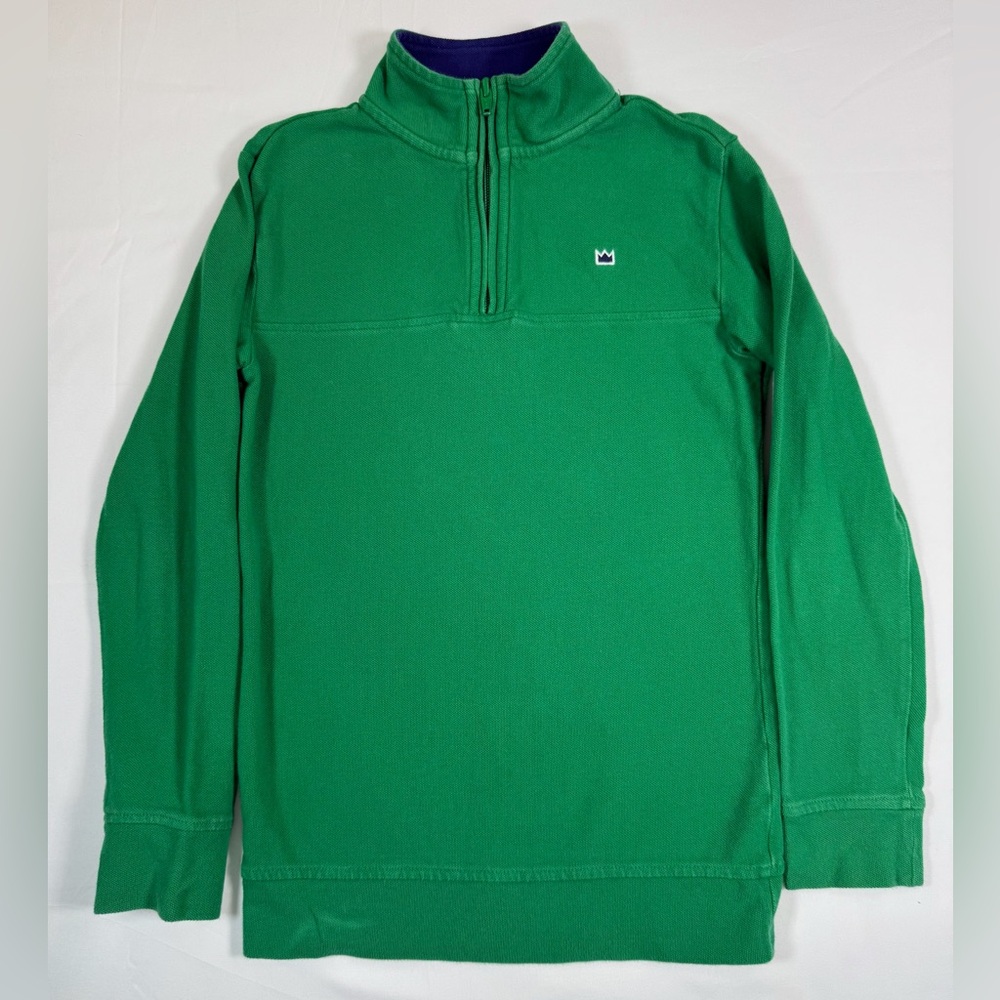 CROWN AND‎ IVY Mens Quarter Zip Pullover Small S Green Preppy Ivy Classic Casual